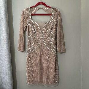 Aidan Mattox Jeweled Midi Dress Size US 2